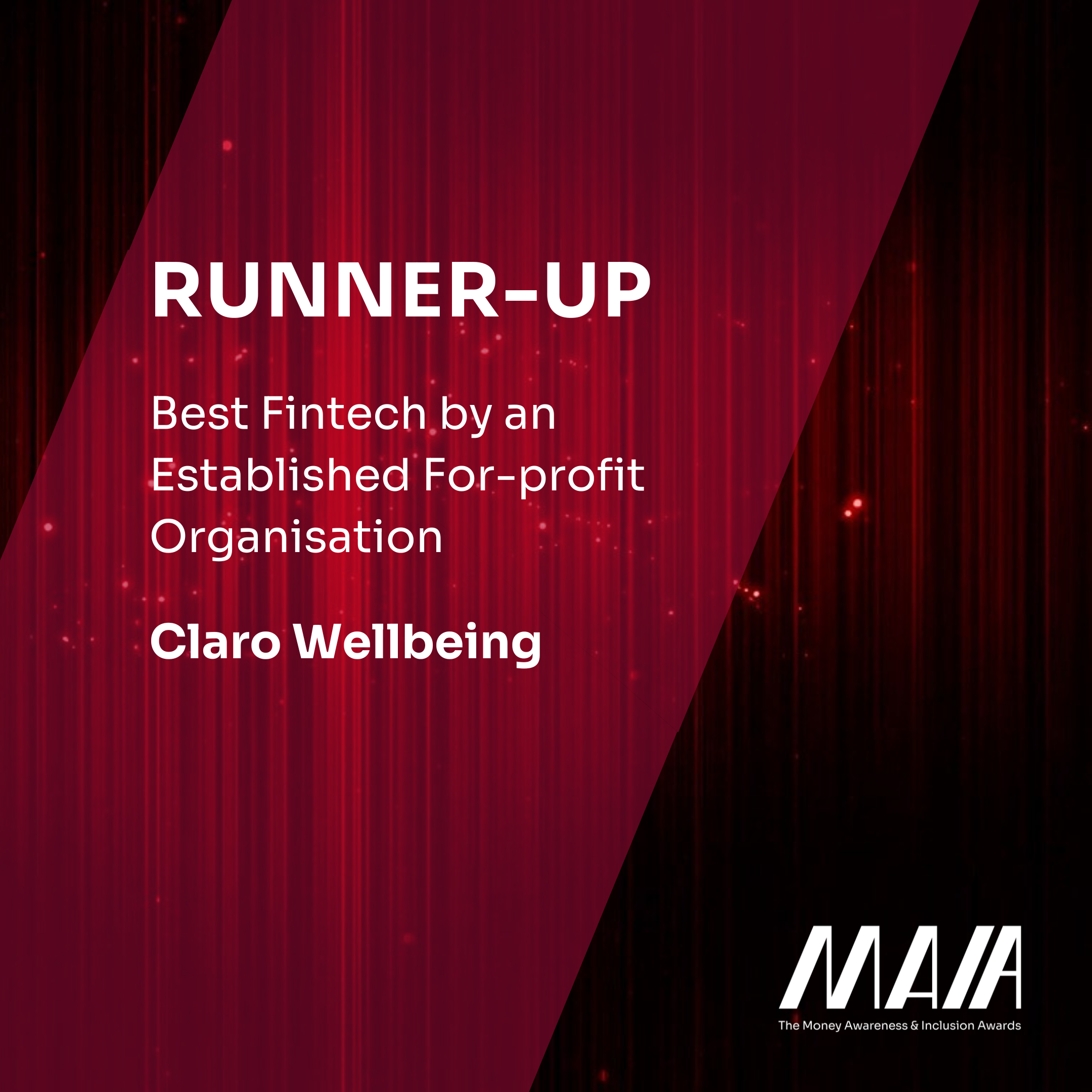 Claro Wellbeing wins runner-up in the Money Awareness & Inclusion Awards